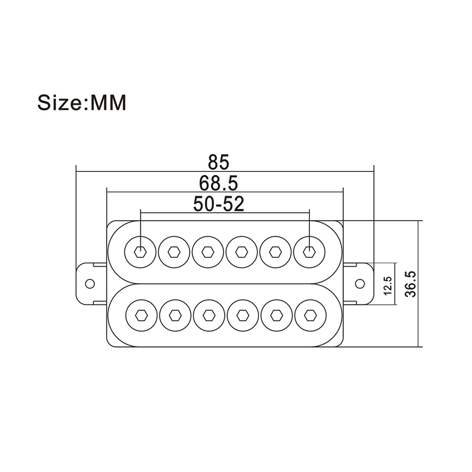Adjustable Metal Double Coil Electric Guitar Pickups Humbucker Punk Ttransparent