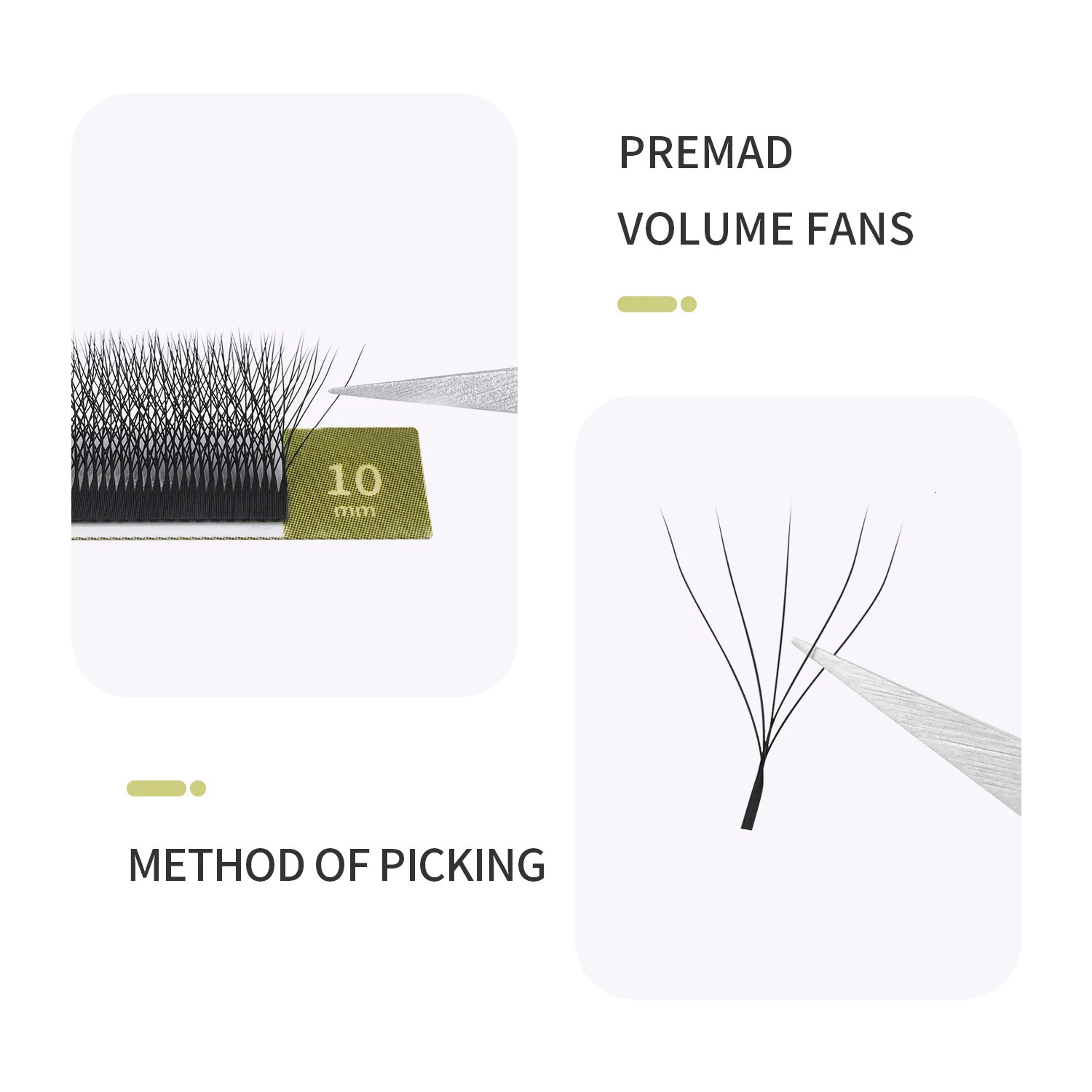 GLAMLASH 3D 4D 5D W Shaped Eyelash Lashes Easy Fan Eyelash Extensions Wholesales YY Premade Volume 12 Rows W Style Natural Soft 240624