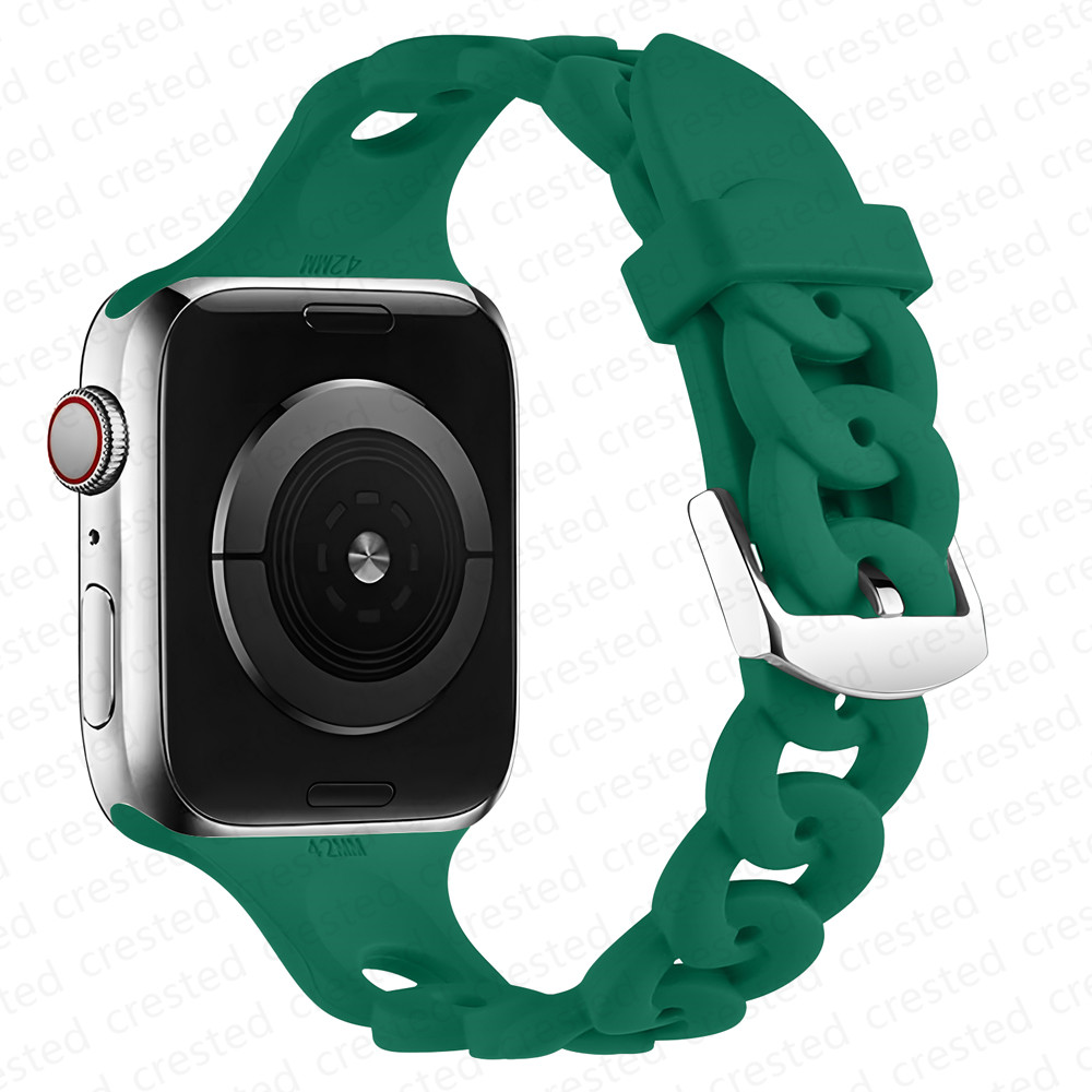 Silicone Strap For Apple watch band 44mm 40mm 45mm 41mm 42mm 49mm Gourmette bracelet correa iWatch serie 5 4 3 6 SE 7 8 Ultra