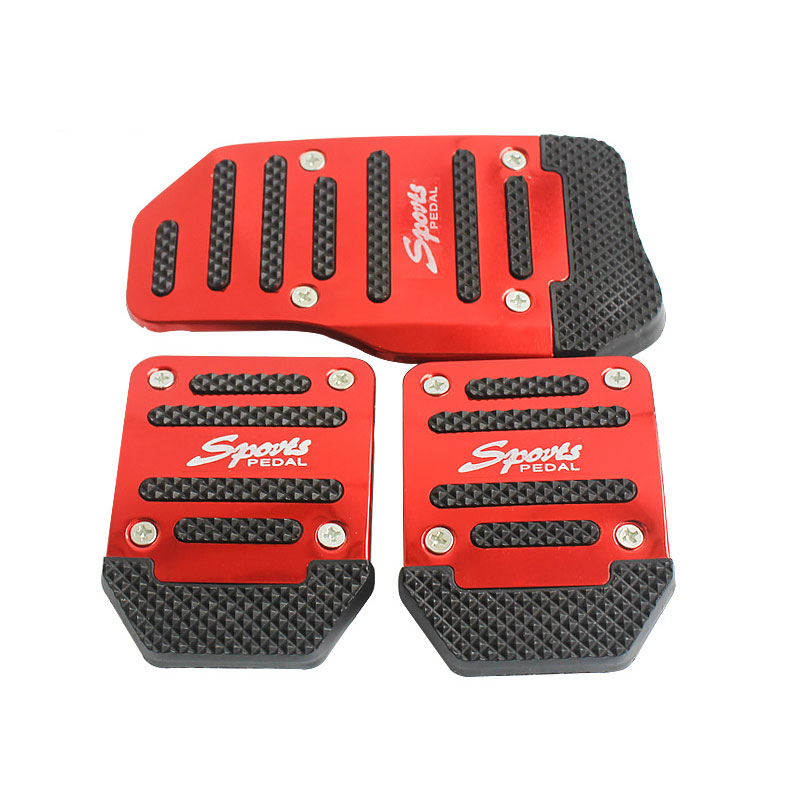 Universal 3Pcs Racing Manual Non-Slip Foot Pedal Pad Cover Aluminum Automatic Gear Brake Accelerator Car Interior Accessories