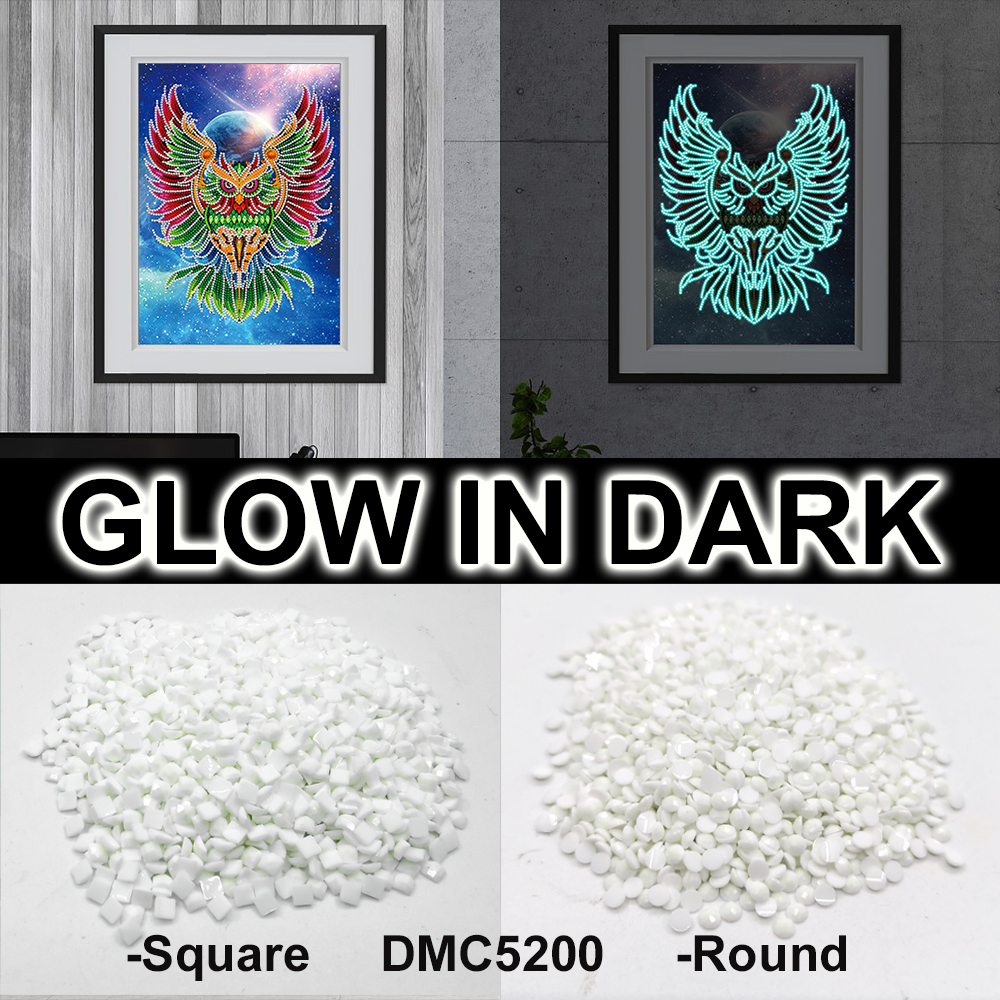 Wholesale Glow in the dark AB stone DMC 5200 round 5D drills gems for luminous diamond painting embroidery DIY Accessory Mosaic