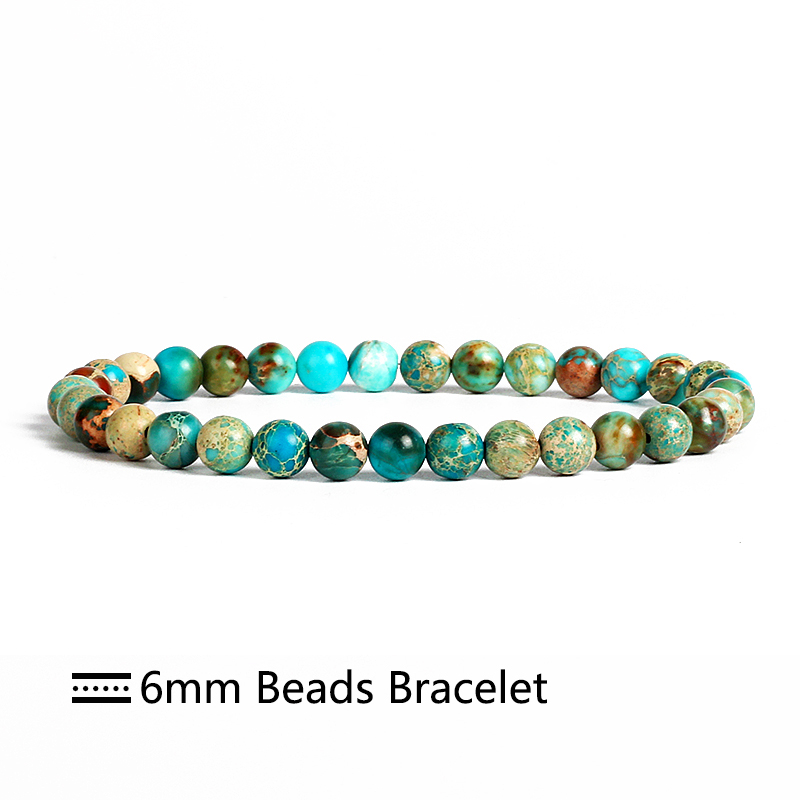Nature Imperial Jaspers Beads Bracelets for Women Lake Blue Sea Sediment Turquoises Bracelets Men Natural Energy Stone Jewelry