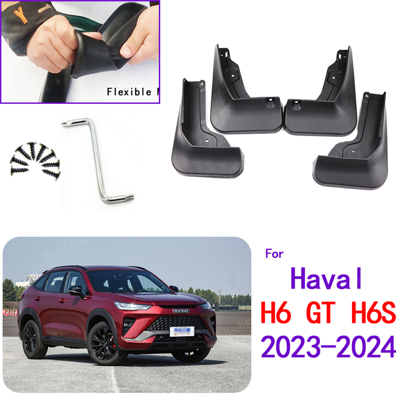 4PCS Front Rear Mudflaps Mud Flaps Replacement Splash Protector Fender For Great Wall GWM Haval H6 GT H6S 2022 2023 Mudflaps