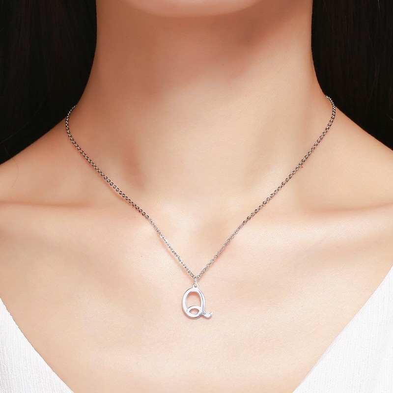 Real Pure 925 Sterling Silver Letters A-Z Initial Charms Pendant For Women Girls Pingente Undertale Gift For Friends Men Jewelry