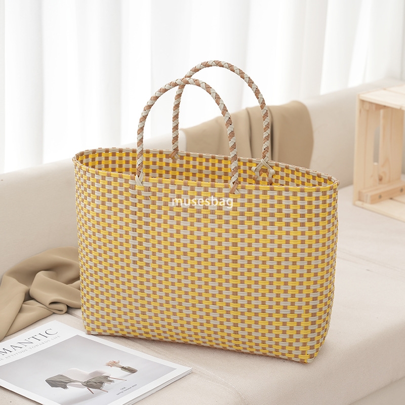 Fashionable Beach bag women's designer classic retro practical large capacity minimalist woven basket pastoral gift bag minimalist packaging bag 