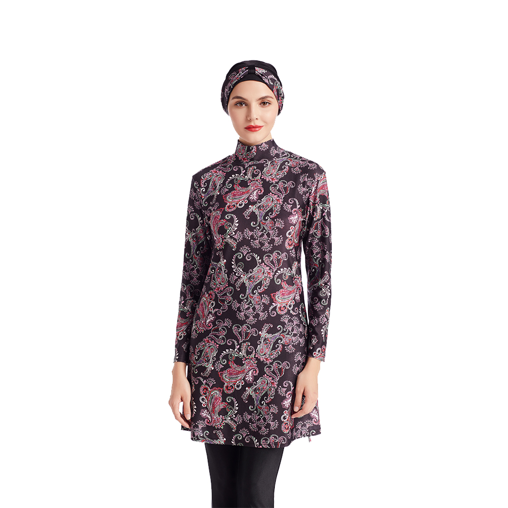 YONGSEN Women Burkinis Bathing Suit Plus Size Muslim Swimming Beachwear Islamic Swimsuit Muslim Swimwear Female Three piece