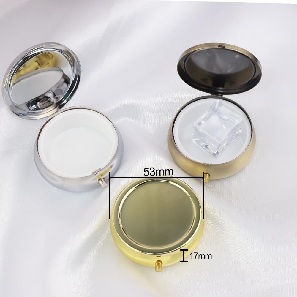 5/10Pcs Portable 1 Cell Metal Pill Box Container Medicine Pill Boite DIY Crafts Findings Round Medicine Case Pill Candy Boxes