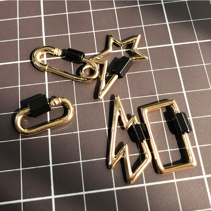 Juya Jewelry Making Screw Clasps Pendant Carabiner Lock Oval Clasps for DIY Women Necklaces Bracelets Hand Made Findings Charm
