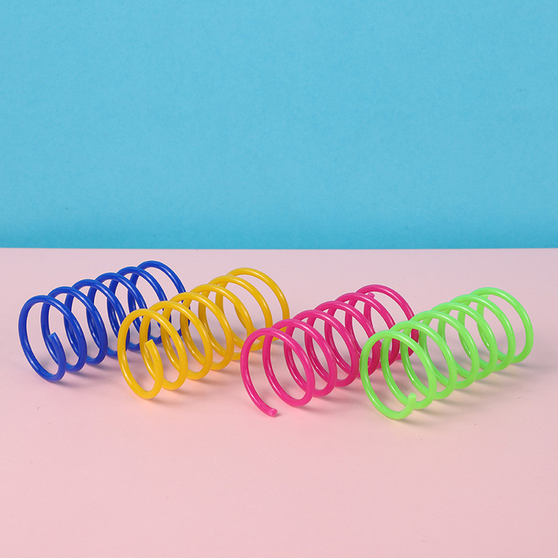 Kitten Toys Wide Durable Heavy Gauge Spring Colorful Cat Pet Toy Coil Spiral Springs 4/8/16/20pcs Free shipping