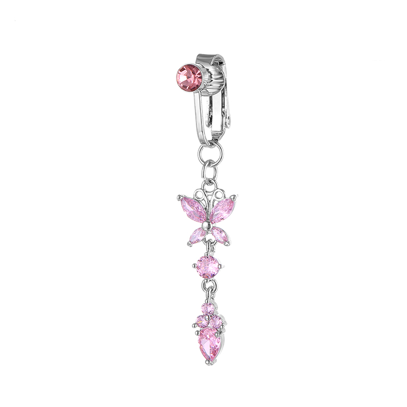 Faux Fake Belly Butterfly Fake Belly Piercing Heart Clip On Umbilical Navel Fake Pircing Butterfly Cartilage Earring Clip
