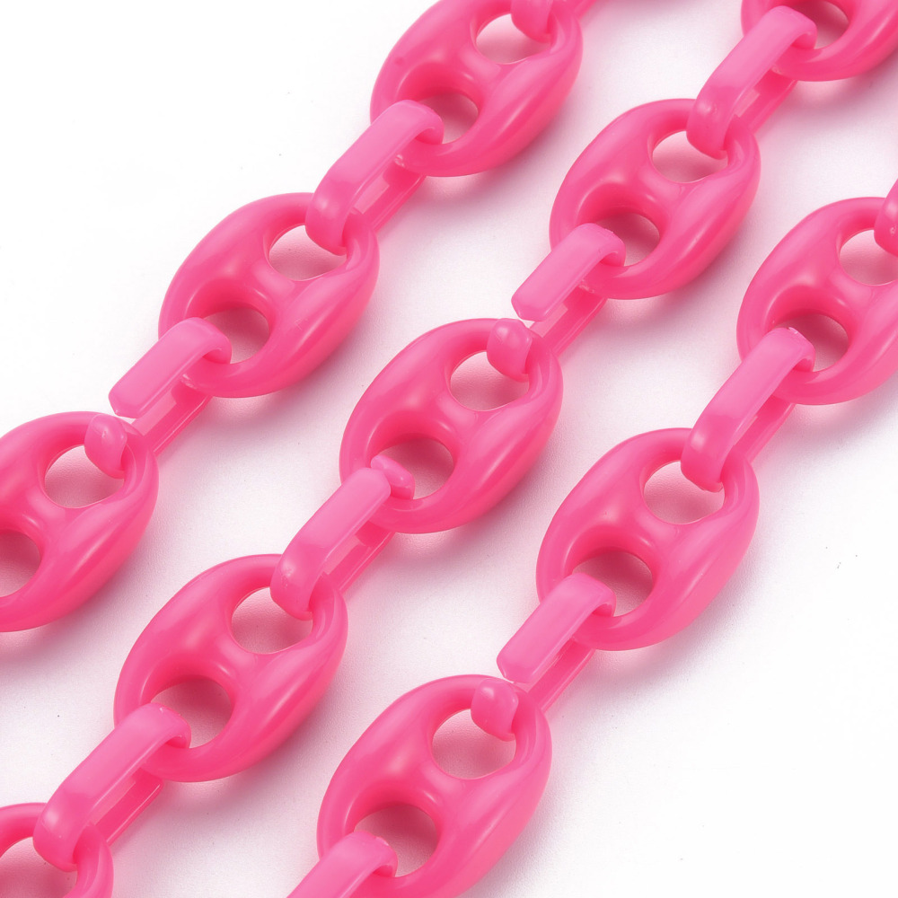 Pandahall 1m Acrylic Coffee Bean Chains Oval Pig Nose Connector Link Chain for Jewelry Making DIY Women Chunky Necklace Bracelet