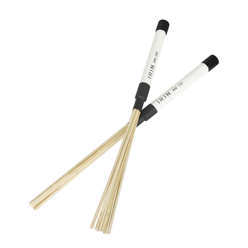 B36F 1 Pair Drumsticks Brushes 20 Bamboo Dowels Rods Drum Brush Standard Multi-Rod Bundle Sticks Music Instrument Accessory