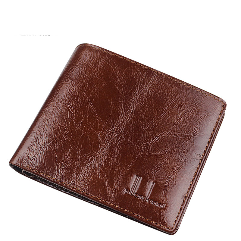 Short Wallets Men Ultra Thin Wallet Genuine Leather Purse Vintage Solid Purses Mens Slim Card Bags High Quality Free Shipping