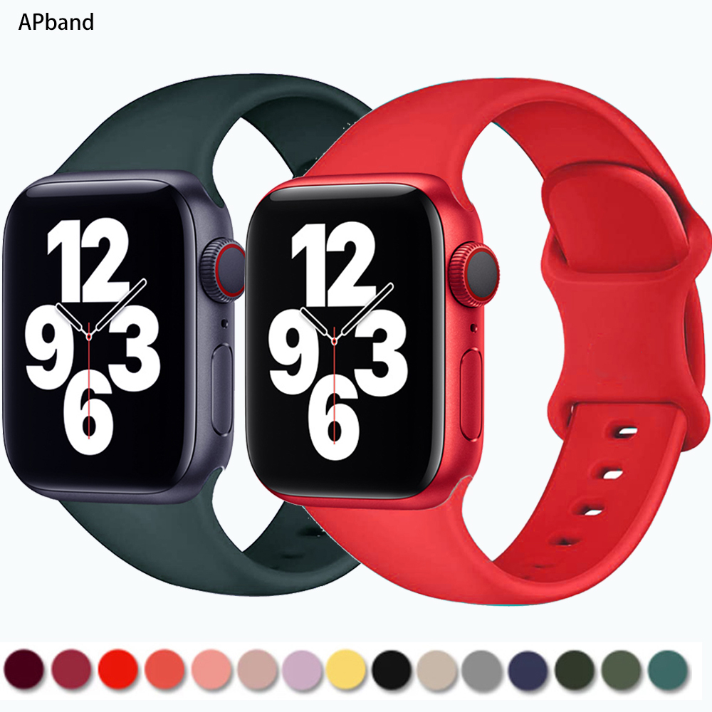 Silicone Strap For Apple Watch band 44mm 45mm 49mm 40mm 41mm 38mm 42mm watchband belt bracelet iWatch serie 3 4 5 SE 6 7 8 ultra