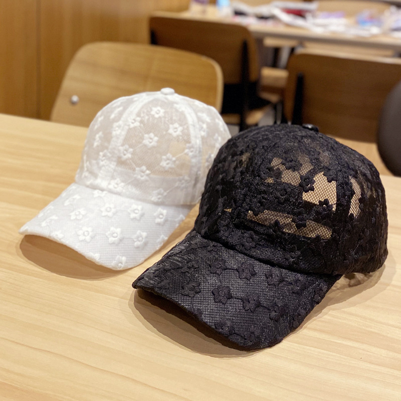 Women Lace Flower Baseball Cap Summer Breathable MeshHats Summer Sports Caps Snapback Floral Hat Women Girls