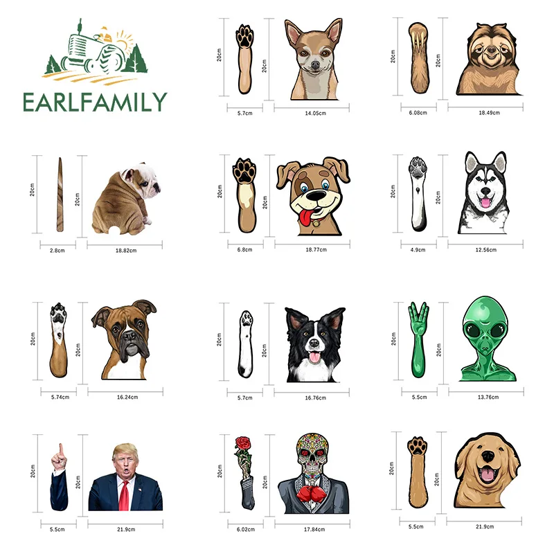 EARLFAMILY 20cm for Boxer Wiper Car Stickers Auto Car Accessoires Decal Waterproof Caravan Car Refrigerators Sunscreen Decals