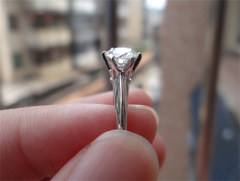 Lose Money Fine Jewelry Original Natural 925 Silver Rings Solitaire 6mm 2ct Sona Diamond CZ Stone Wedding Rings For Women gift