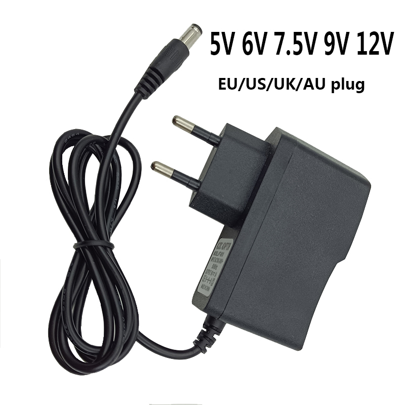 Power Adapter AC DC 5V 6V 7.5V 9V 12V Step-down Power Supply UK AU US EU Source 9 Volt 0.5A 500mA 1A Conveter Adaptor 5.5x2.5m