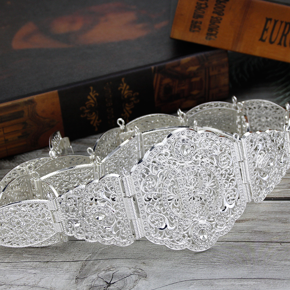 Gold Color Moroccan Kaftan Belt R for Women Metal Algeria Waist Chain Europe Bride Wedding Banquet Caftan Body Jewelry