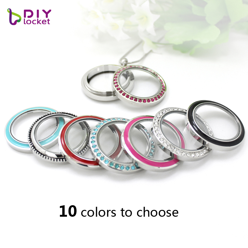 diylocket 30mm Round Twist glass floating charm locket Living memory locket chains included for free LSFL024