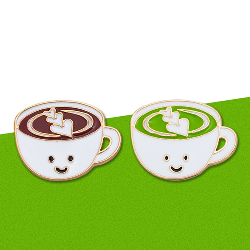Cute Mini Variety of Coffee Enamel Pin Coffee Cup Green Tea Cup Brooches Bag Lapel Pin Clothes Badge Jewelry Gift for Barista