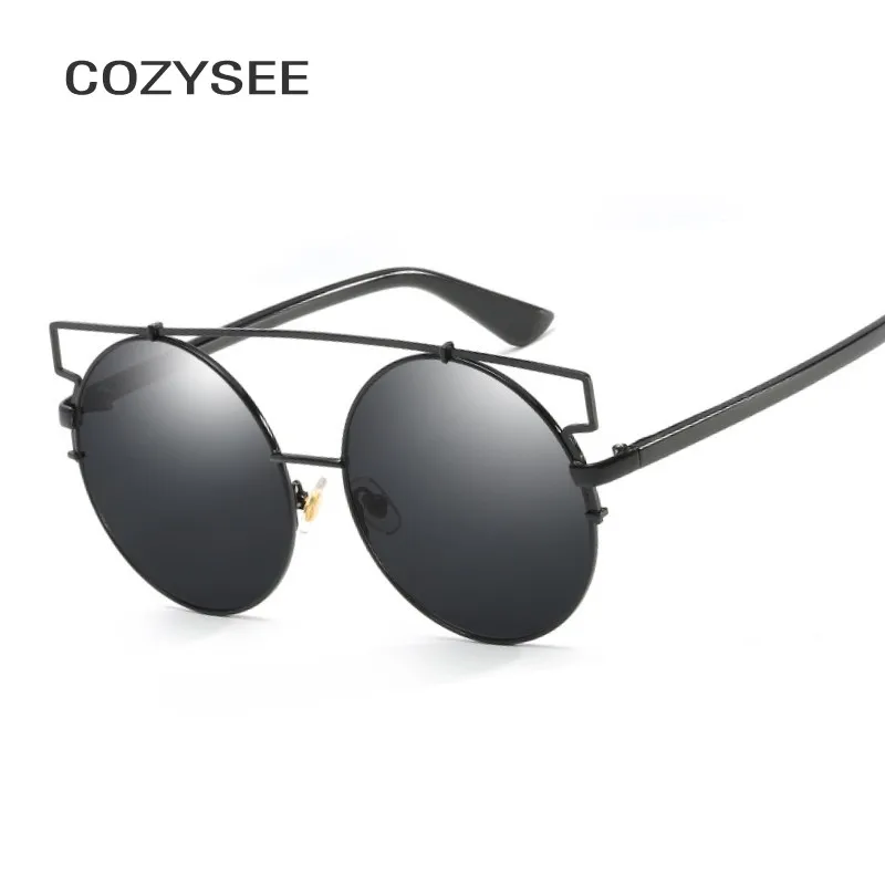Retro Oversized Round Sunglasses Trend Metal Frames Big Round Eyewear Red Mirror Sun Glasses Female Circle Glass Brand Designer