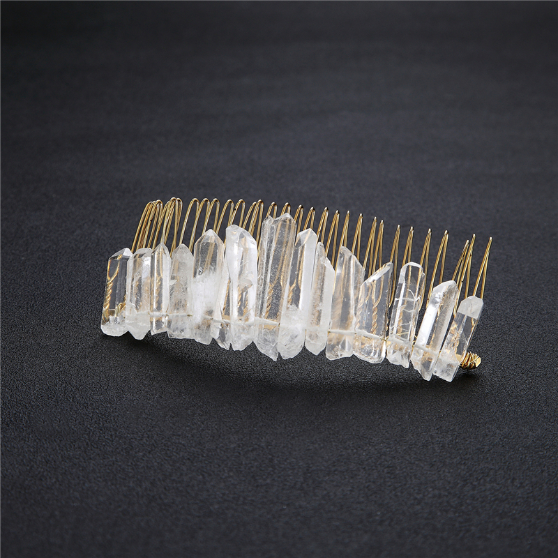 Natural Crystal Hair Jewelry Wedding Hair Accessories Bridal Hair Accessories Wedding Wire Wrapped Crystal Tiara Hair Combs Gift