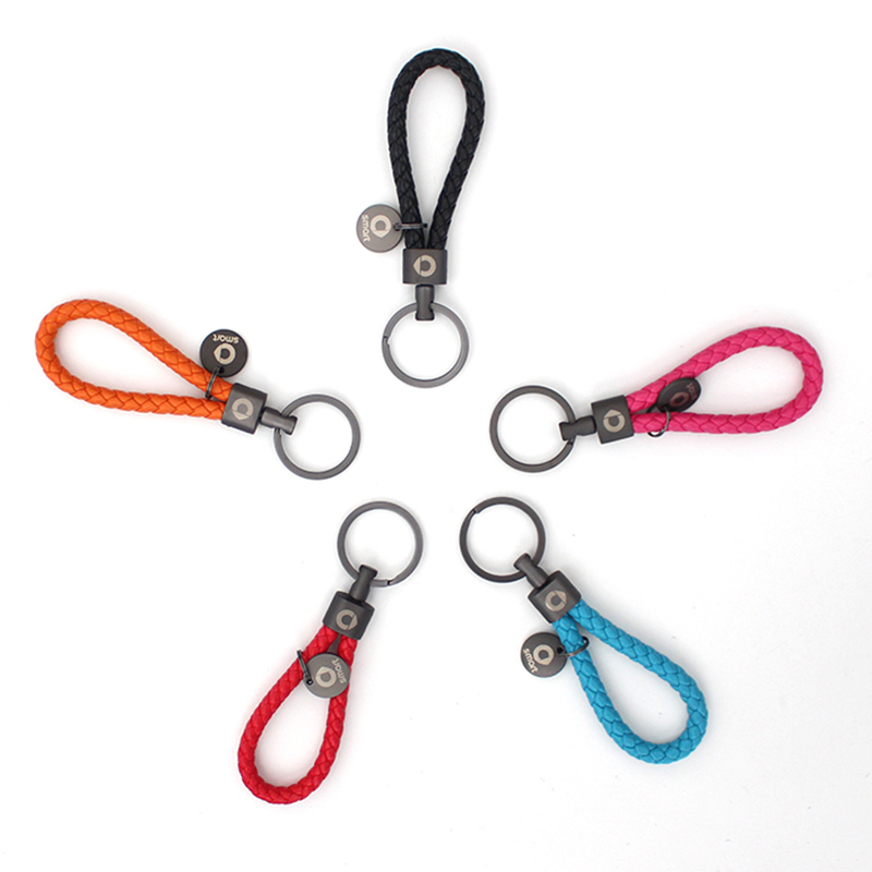 car keychain hand-woven car logo key chain key ring car key ring ring bracket for Mercedes Smart Fortwo Forfour 453 451 450