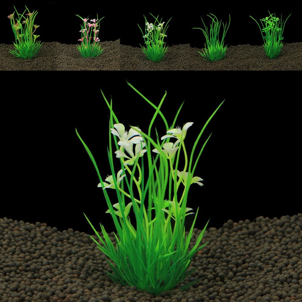Green Artificial Aquarium Plants Underwater Weed Simulation Plastic Water Weeds Ornament 13cm Aquatic Green Plant Fish Tank