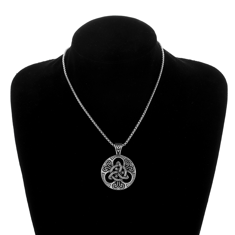 Vintage Celtic Knot Magic Reversible Pendant Nordic Irish Knot Trinity Necklace Men's Charm Nordic Jewelry Gift