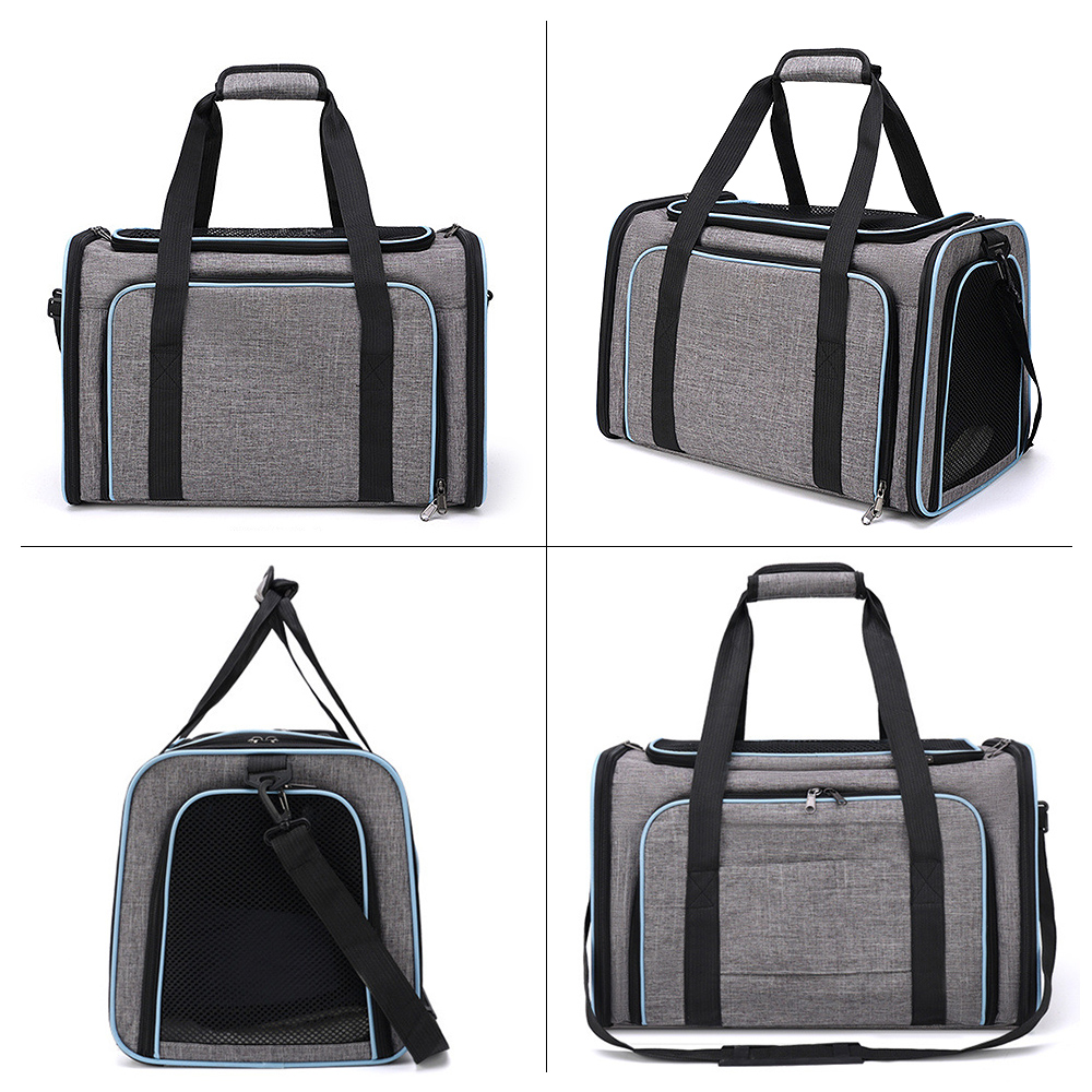 Portable Pet Carrier Bag Dogs Cats Ventilate Transport Bag Expandable Foldable Cat Travel Bag Breathable Pet Supplies