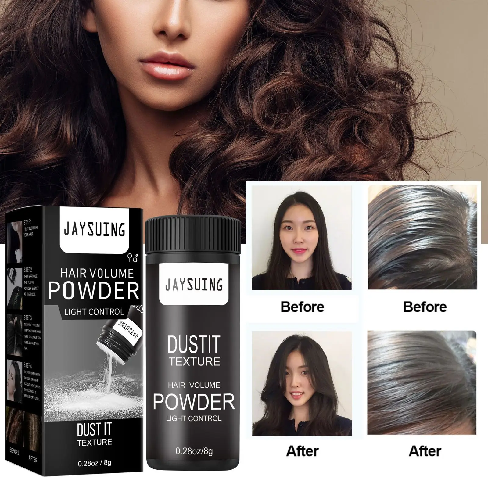 Mattifying Hair Powder Increases Hair Volume Long-Lasting Hair Texturizer Powder Unisex Fluffy Thin Hairs Styling Powder