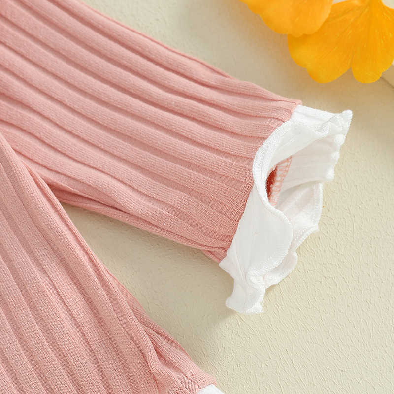 Sweety Baby Girls 2 Piece Outfits Ruffles Bows Long Sleeve Romper Cute Headband Set Toddler Infant Lace Bodysuits