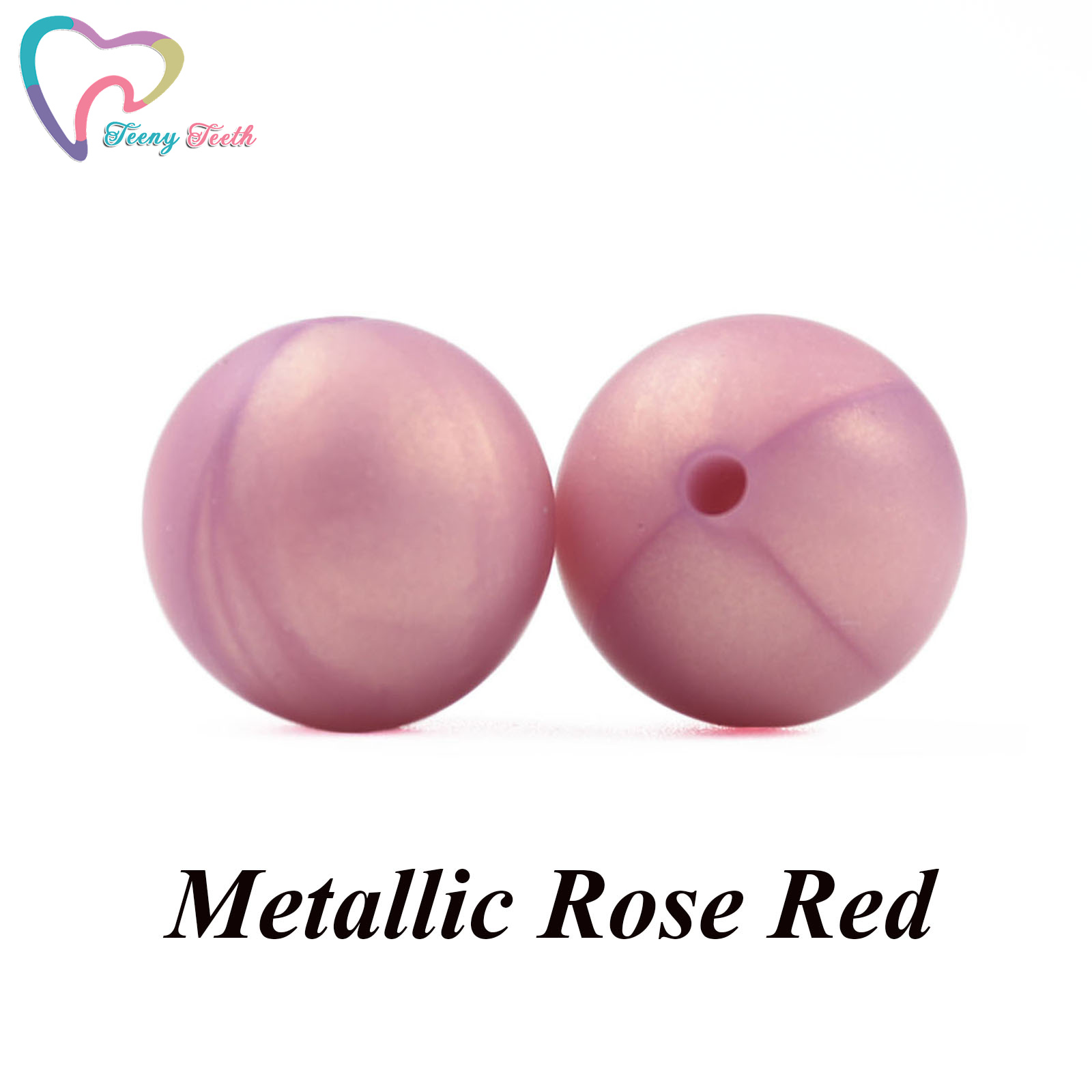 50PCS Marble & Metallic 12/15 MM Silicone Beads Safe Teether Round Baby Teething Chewable Beads For DIY Necklace Accessories Toy