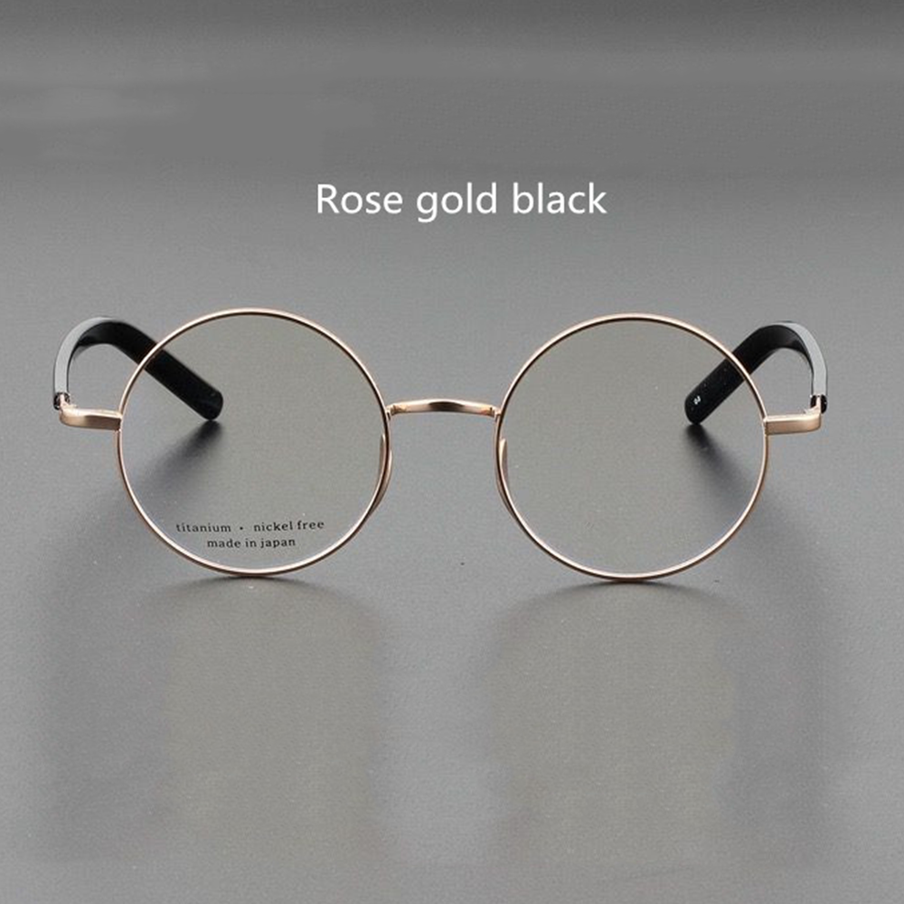 Japanese Handmade Retro Round Large Titanium Glasses Frame Optical Myopia Men Gafas Women Eyeglasses Ultra-light Spectacles