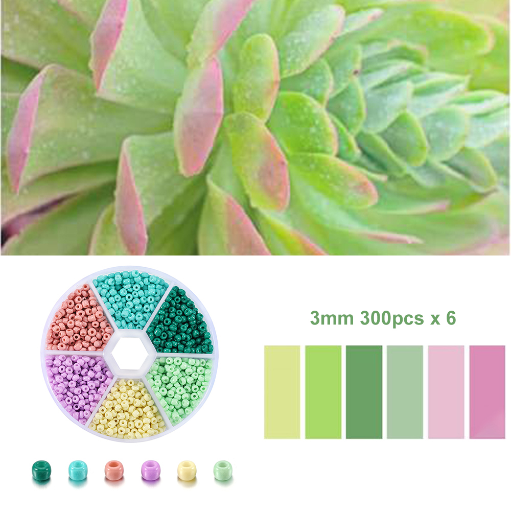 1800pcs/3mm Czech Glass Seed Beads Mixed Box Set Charm Spacer Beads For DIY Jewelry Making Necklace Crafts Accessories Making