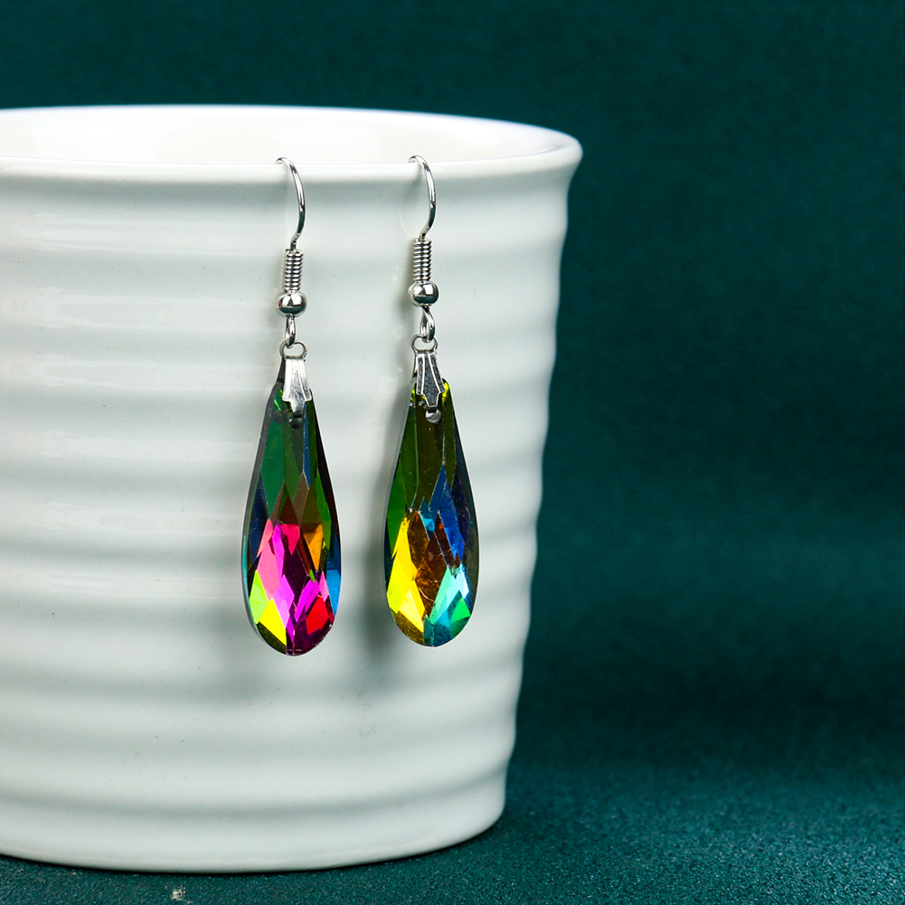Ab Color Rainbow Long Teacqua Gocce D'acqua In Vetro Crystal Crystal Earch Aid …