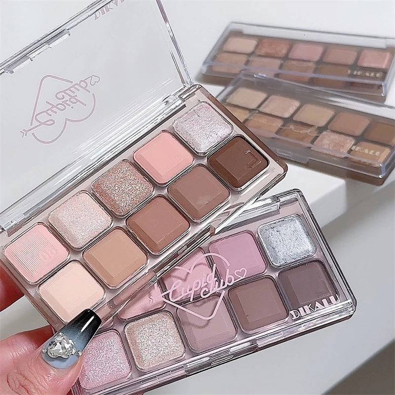DIKALU Ten Color Eyeshadow Comprehensive Plate Matte Finish Glitter Earth Color Autumn Winter Color High Appearance Level Fe 240624