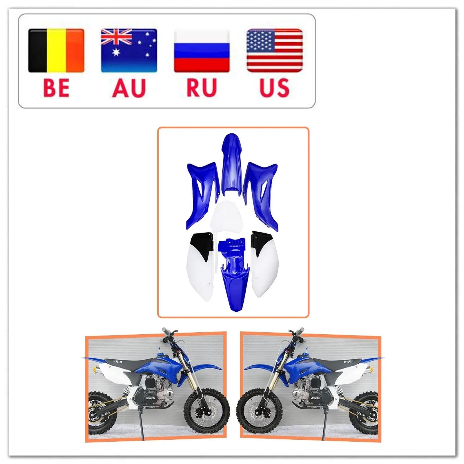 Blue Plastic Cover Fairing Kits TTR 110 Style Plastics Fairing for 110/125/140/150/160/200 cc Pit Bike Motorcycle Parts
