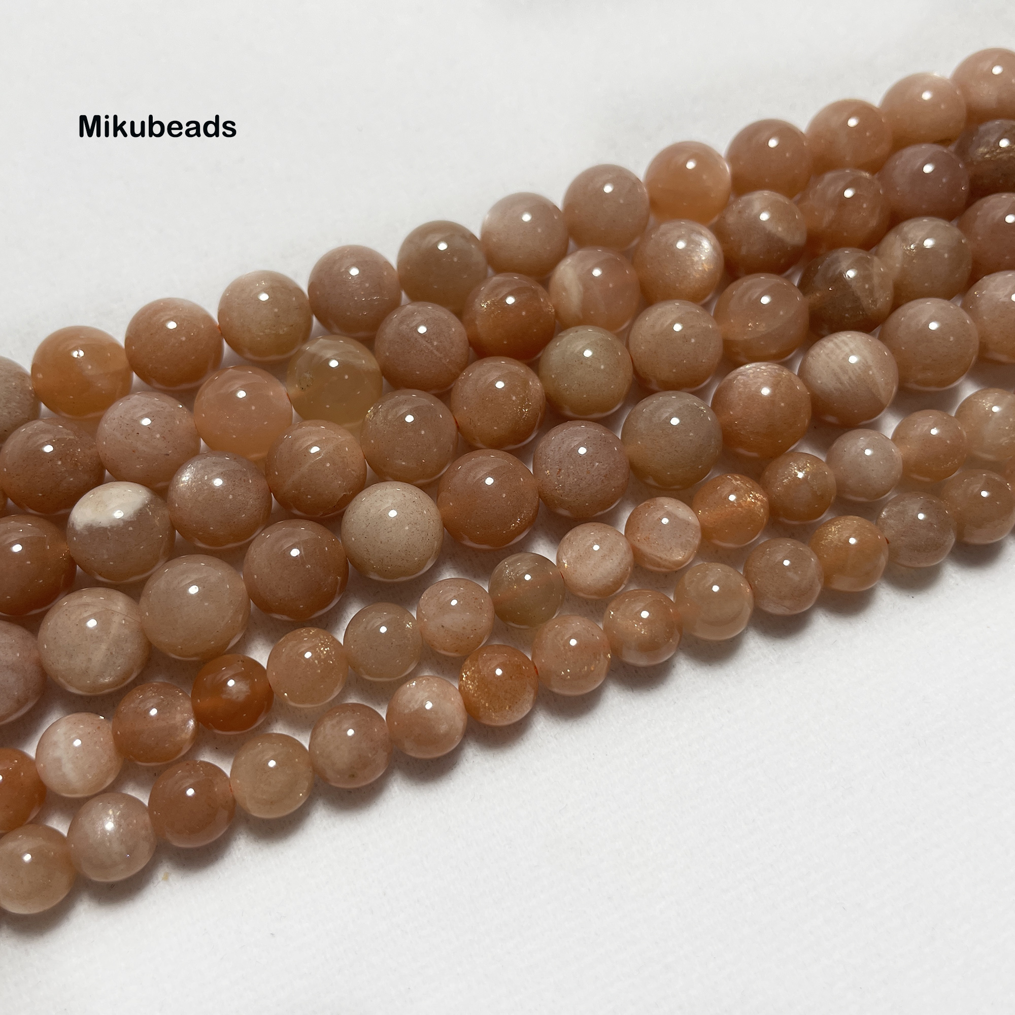 Wholesale Natural 8mm 10mm A+ Orange Moonstone Smooth Round Loose Bead 15" Strand For Making Jewelry DIY Free shipping
