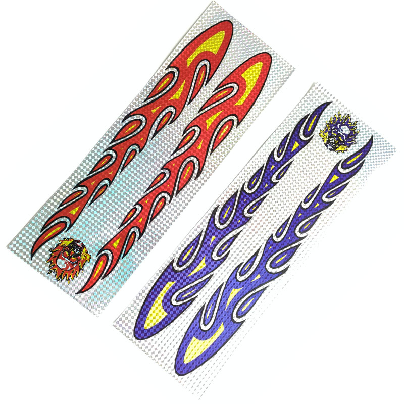 1 Pair Super Big 44CM Fire Flame Skull Car Motorcycle Modified PVC Decal Sticker "Peel and Stick" Type Sticker Waterproof