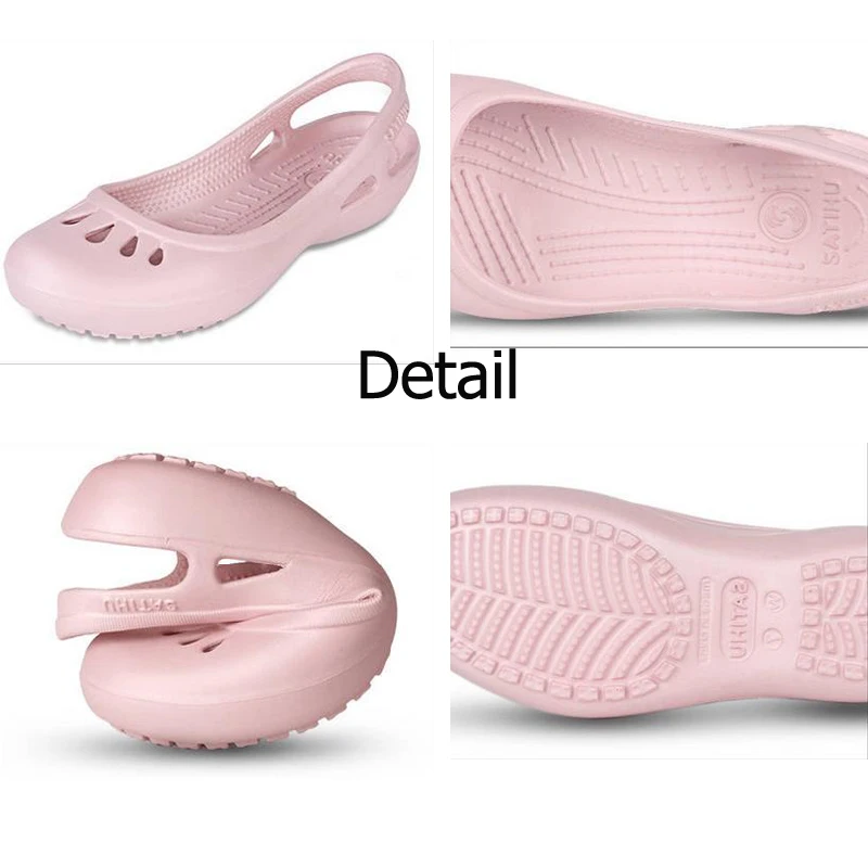 2023 New Home Non-slip Summer Hole Shoes Female Flat Sandals Plastic Jelly Sandals Female Large Size Girls Clogs EVA Shoes
