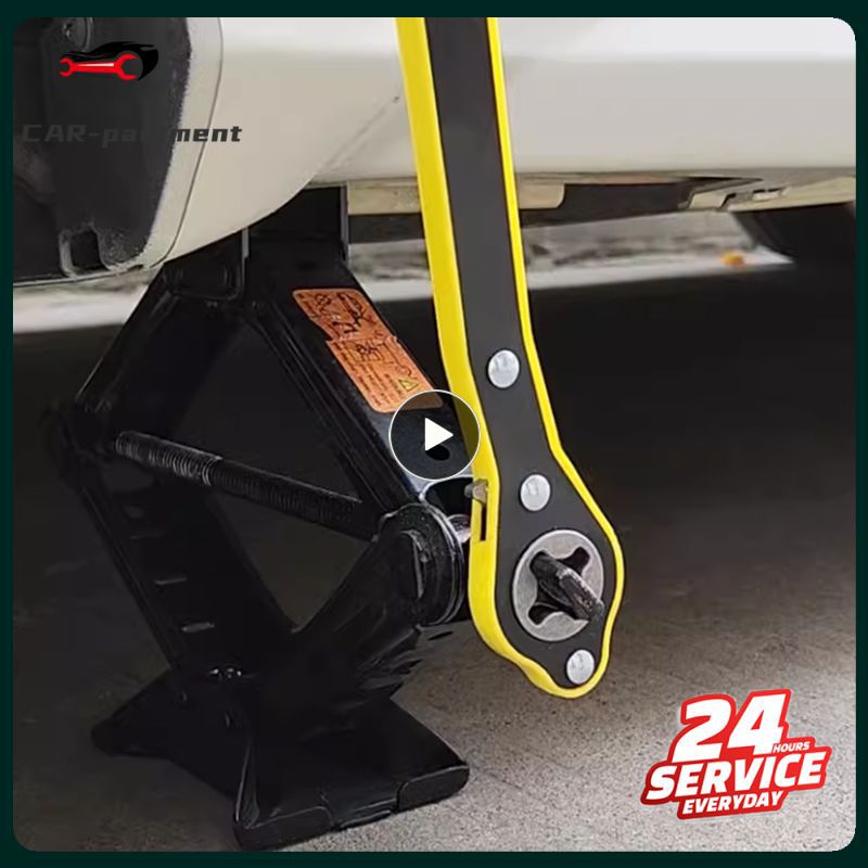 Car Labor Saving Jack Ratchet Wrench Scissor Jack Garage Tire Wheel Lug Wrench Handle Car Tyre Repair Tool Lifting Equipment