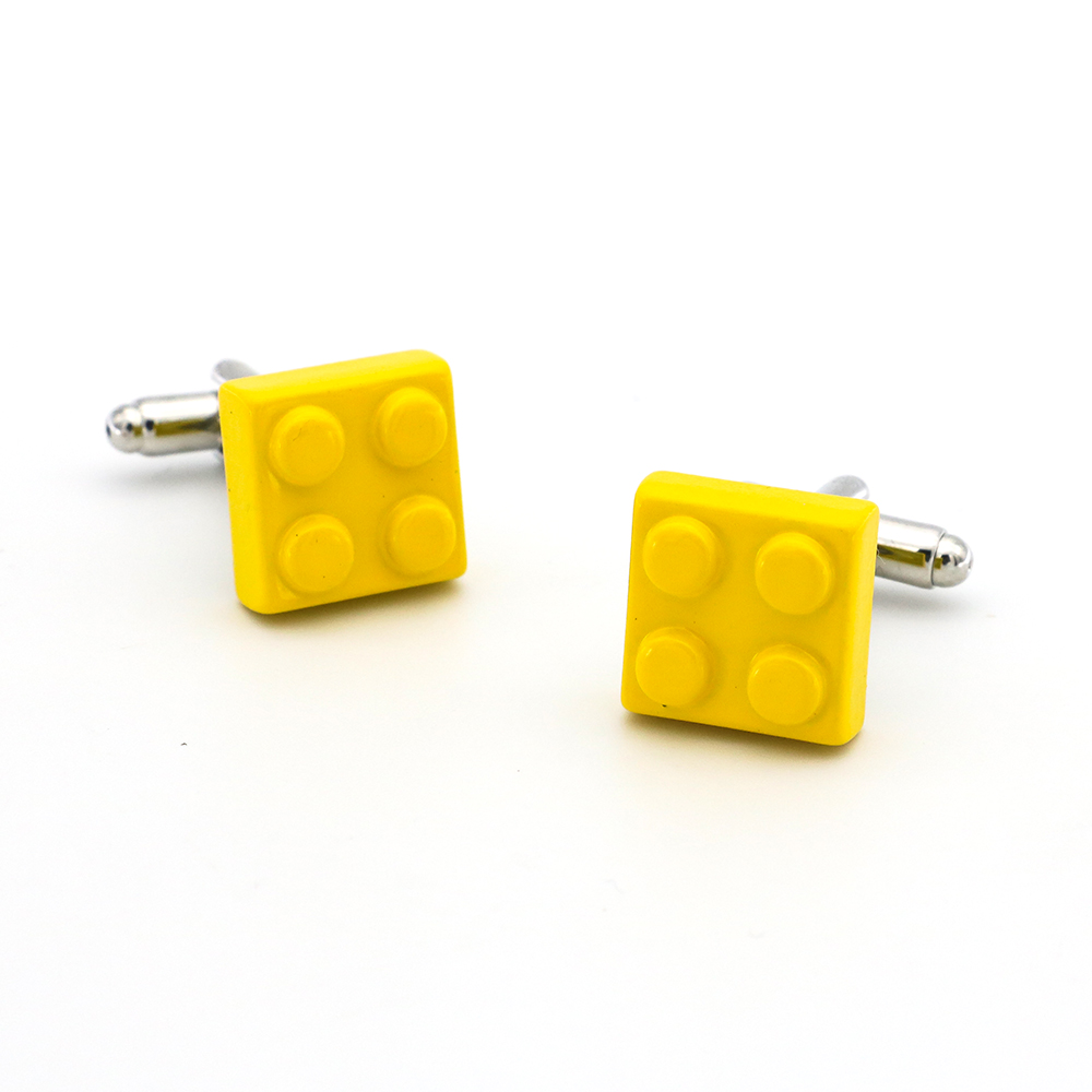 Factory Price Retail Designer Cufflinks For Men Brass Copper Material Building Blocks Design Cuff Links Free Shipping