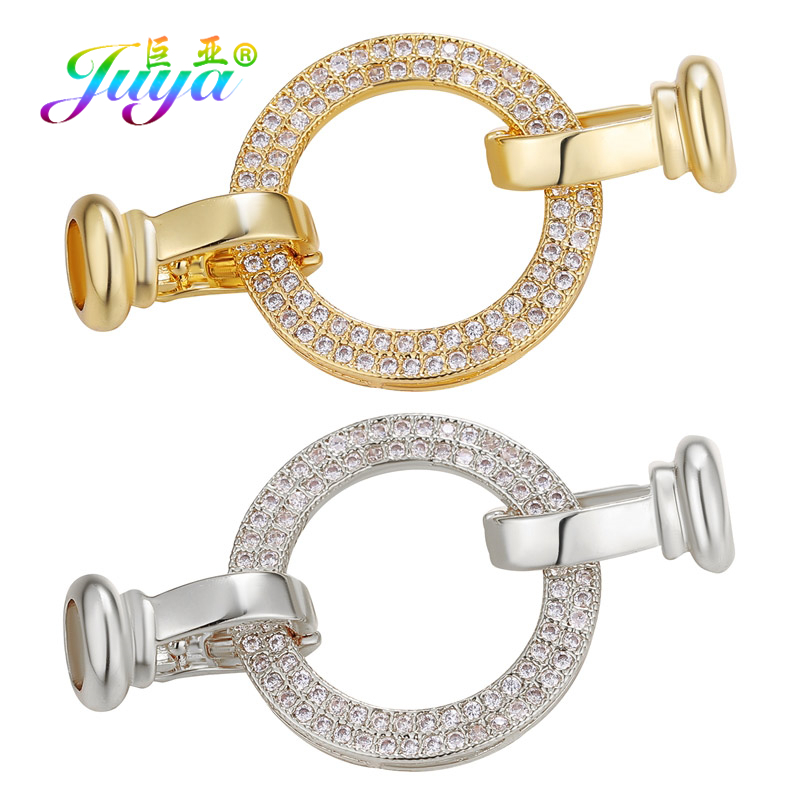 Juya Handmade Creative Enamel Circle Charms Connectoor Hook Clasps Accessories For DIY Neewlework Beads Pendant Jewelry Making