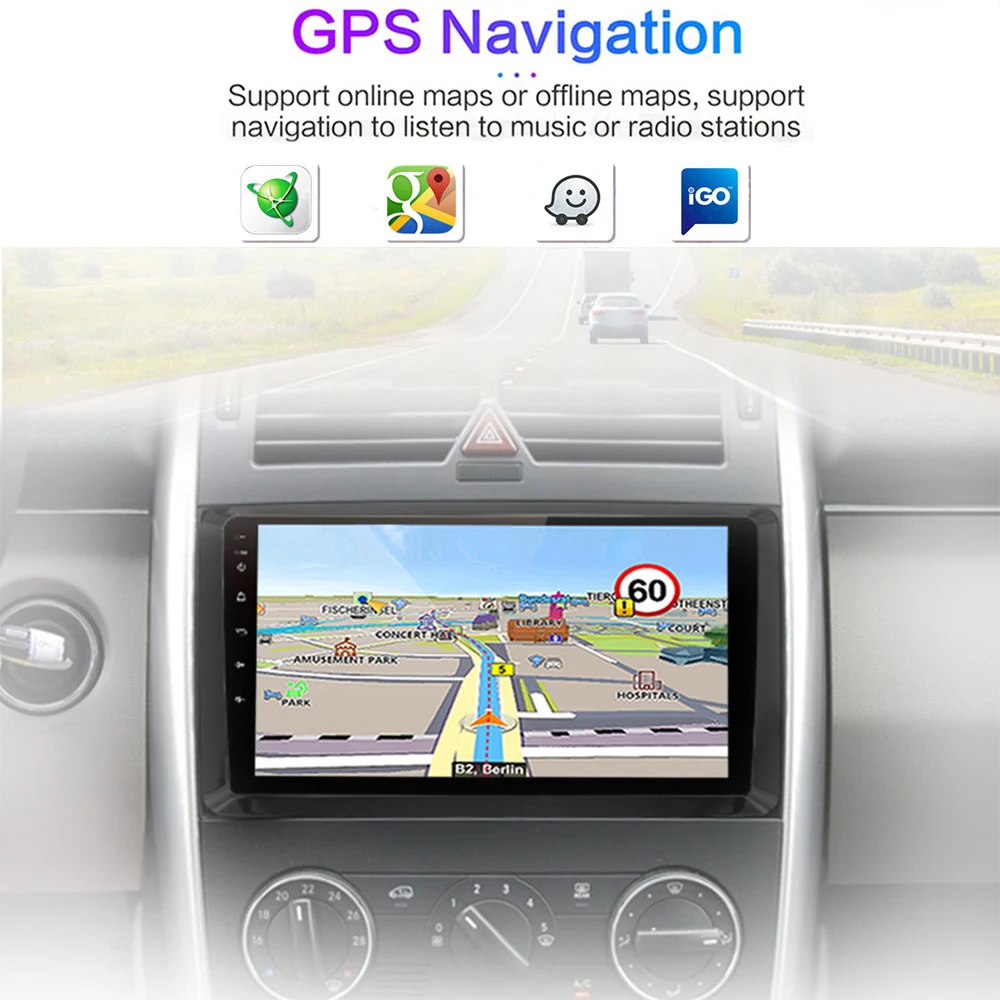 Android Auto Car Radio Carplay for Mercedes Benz B200 Sprinter W906 W639 AB Class W169 W245 Viano Vito GPS Navi 2 Din WIFI 4G