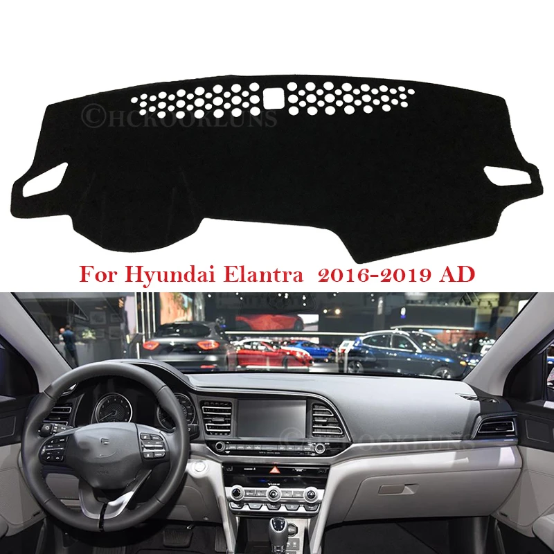 Dashboard Cover Protective Pad for Hyundai Elantra 2016 2017 2018 2019 AD Avante Car Accessories Dash Board Sunshade Carpet