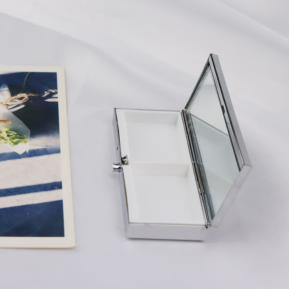5/10pcs Portable Metal Rectangle Medicine Organizer Holder Container Tablet Pill Box Case 2 Cell Metal Rectangle Medicine Case