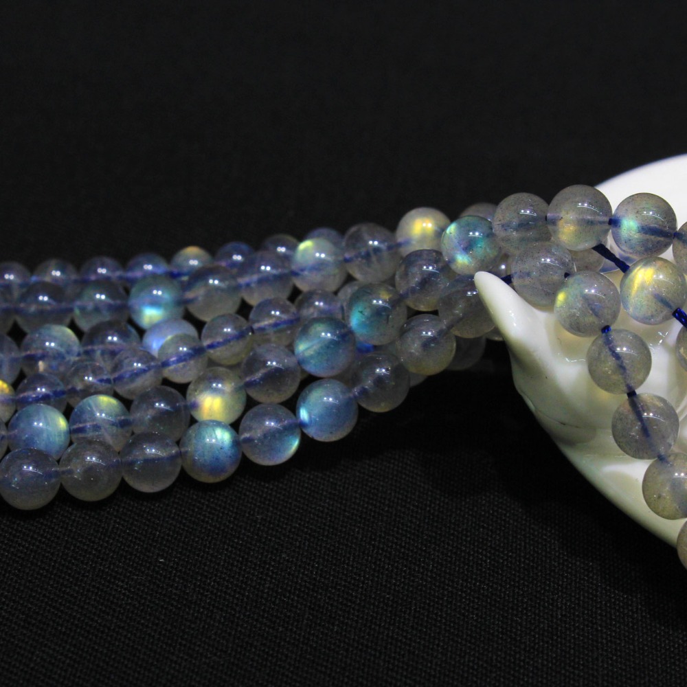 AAA+ Natural Top grade Grey Moonstone Labradorstein Semi-precious Stone beads For Jewelry Making DIY 4/ 6/7 mm Strand 15.5''