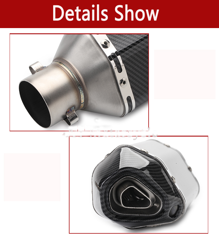 51MM Universal Motorcycle Exhaust Pipe Muffler Racing Escape akrapovic Moto For yamaha r15 crf 230 tmax500 CB400 cb650f exhaust
